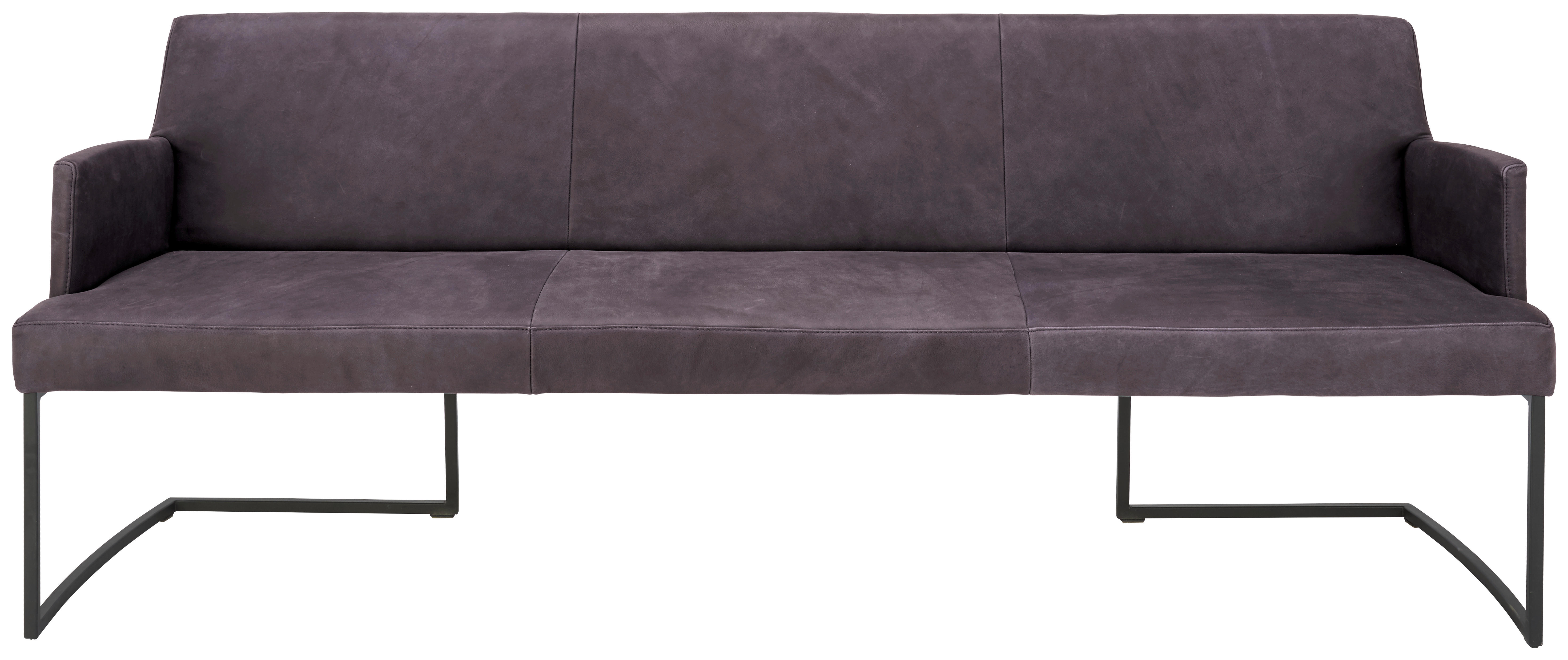 SITZBANK in Leder Braun, Schwarz  - Schwarz/Braun, Design, Leder/Metall (218/87/66cm) - Joop!