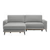 ECKSOFA Chenille, Cord Grau  - Schwarz/Grau, Konventionell, Holz/Textil (167/87/234cm) - MID.YOU
