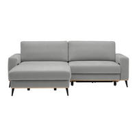 ECKSOFA Chenille, Cord Grau  - Schwarz/Grau, Konventionell, Holz/Textil (167/87/234cm) - MID.YOU