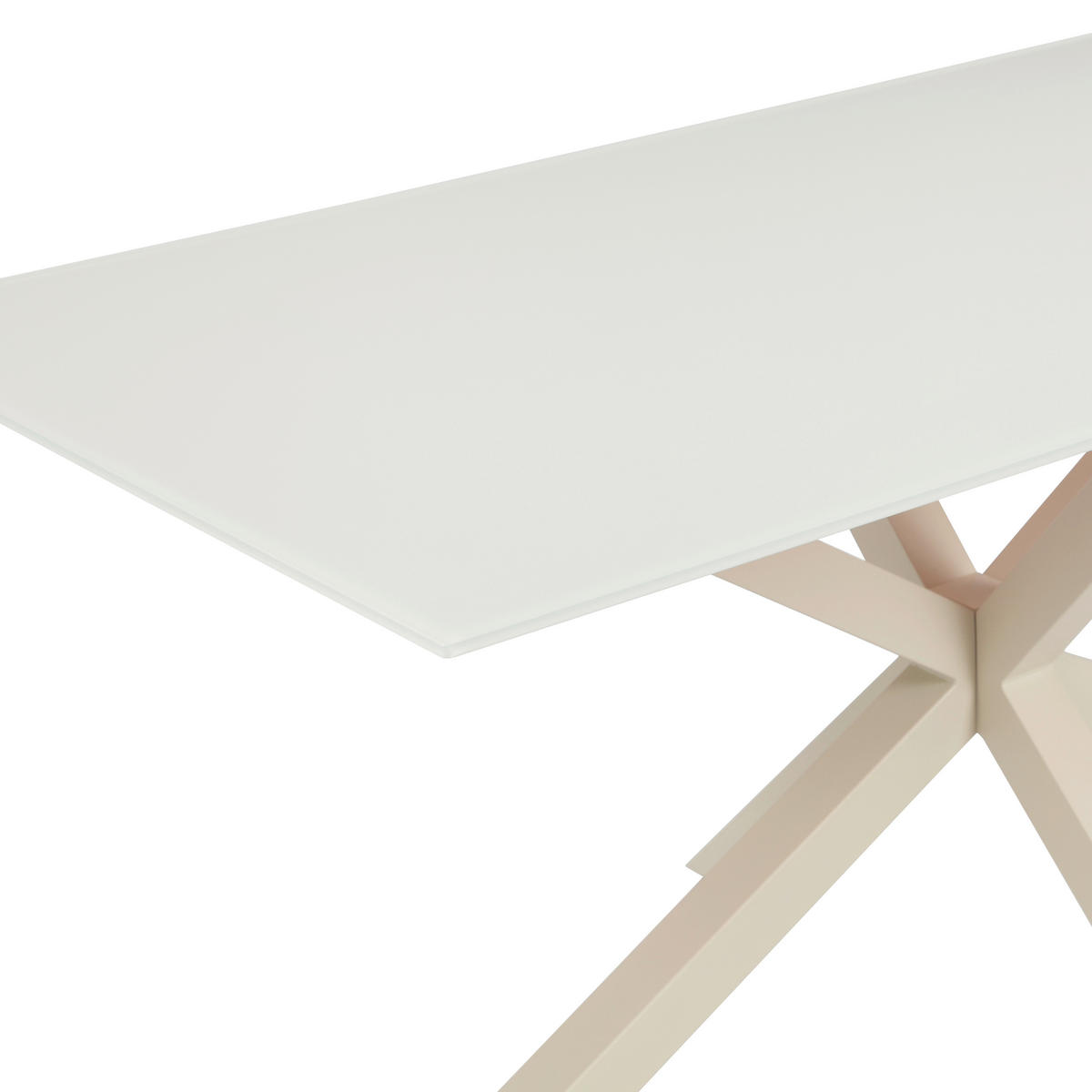 ESSTISCH 160/90/75,5 cm  Metall, Glas rechteckig Kaschmir  - Kaschmir, MODERN, Glas/Metall (160/90/75,5cm) - P & B