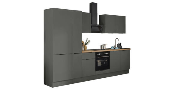 KÜCHENBLOCK in Graphitfarben - Schwarz/Graphitfarben, Basics, Holzwerkstoff/Metall (300/211/60cm) - Xora