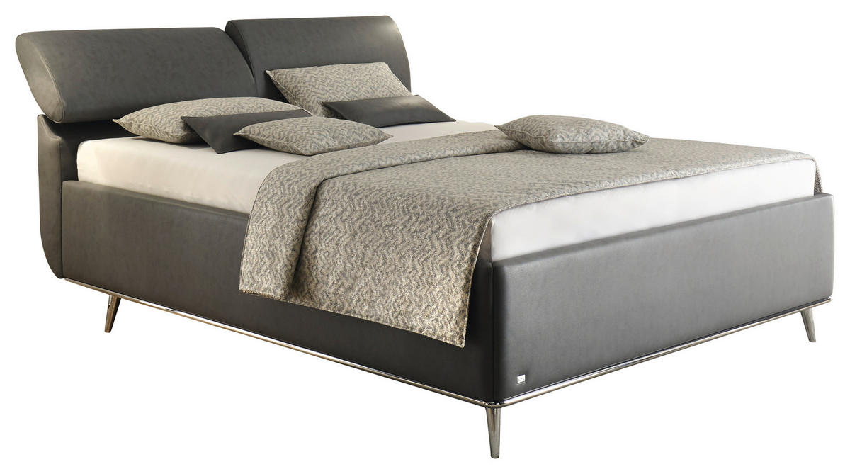 POLSTERBETT 160/200 cm  in Dunkelgrau  - Dunkelgrau, Basics, Holzwerkstoff/Textil (160/200cm) - RUF Betten
