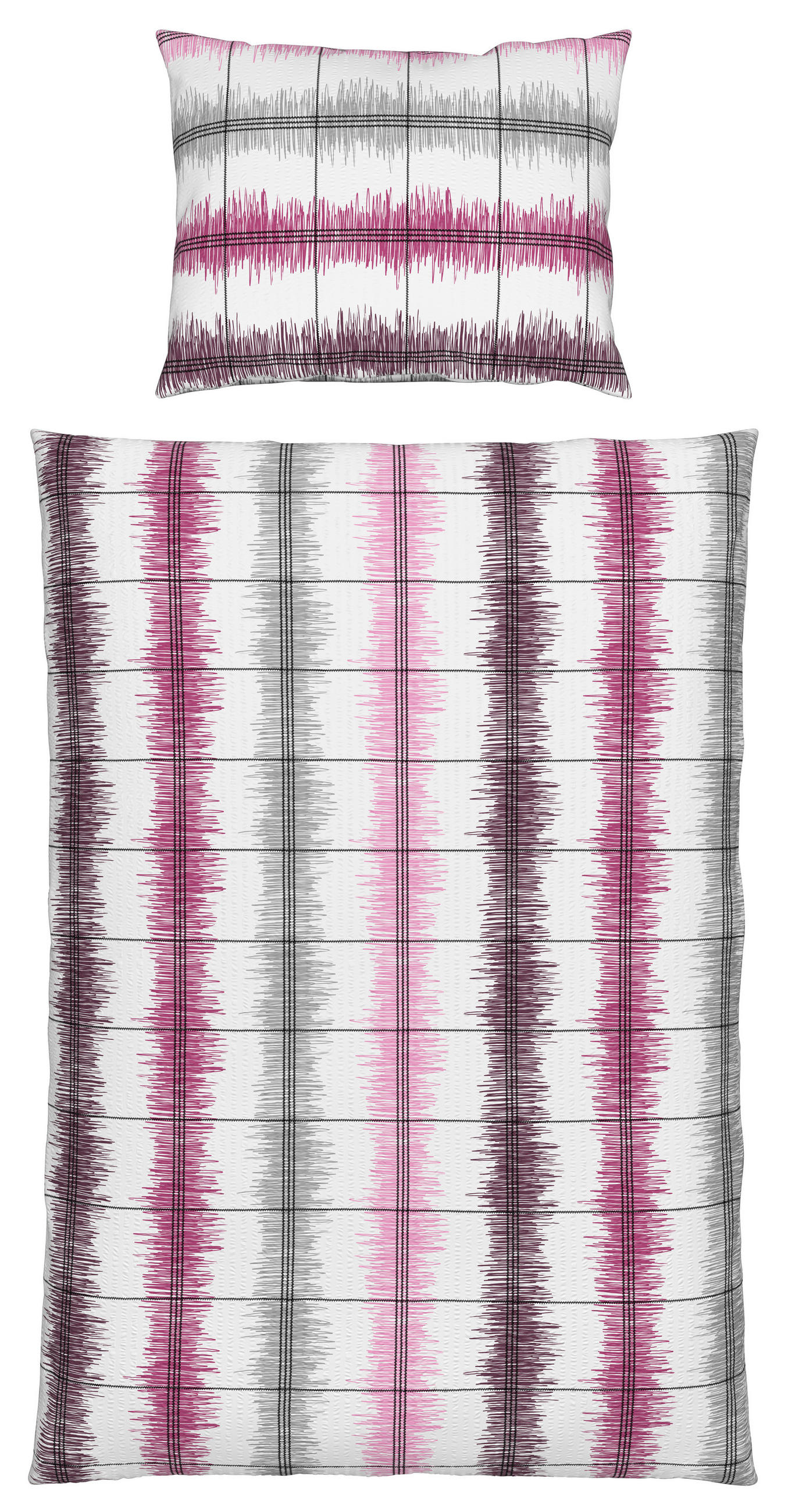 Seersucker Bettwäsche 140x200 Cm Aurelia Baumwolle Beere