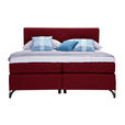 BOXSPRINGBETT 160/200 cm  in Rot  - Rot/Schwarz, KONVENTIONELL, Textil/Metall (160/200cm) - Esposa