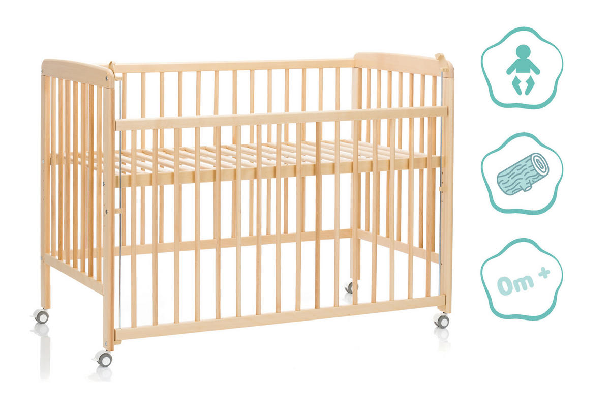 BEISTELLBETT Nena  125/63/91 cm  - Naturfarben, Basics, Holz (125/63/91cm) - Fillikid