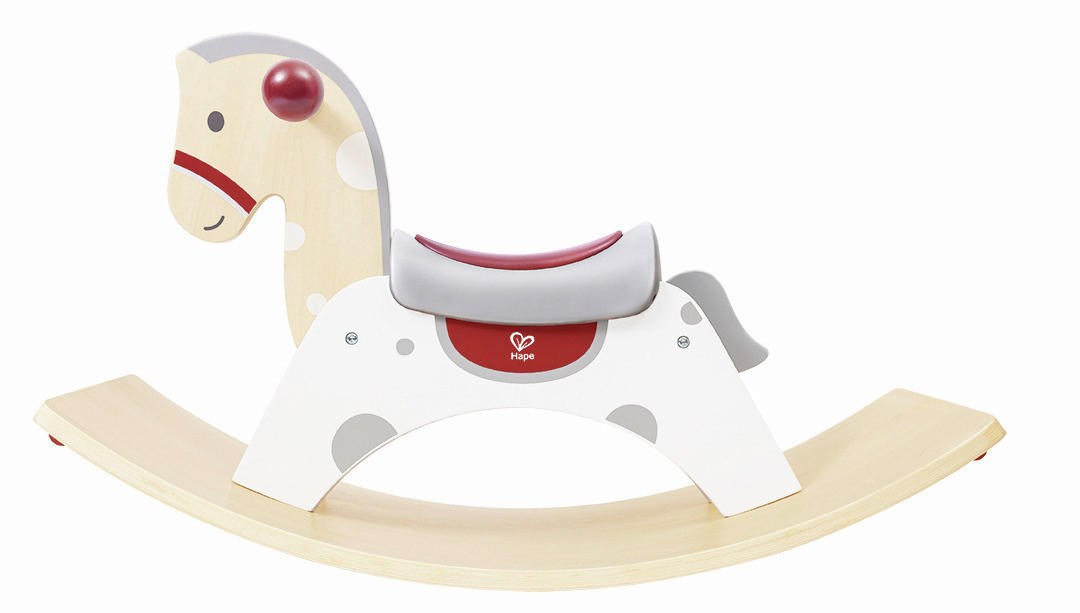 Hape Schaukelpferd Grau, Rot, Weiß, Buche 70x41.8x30 cm