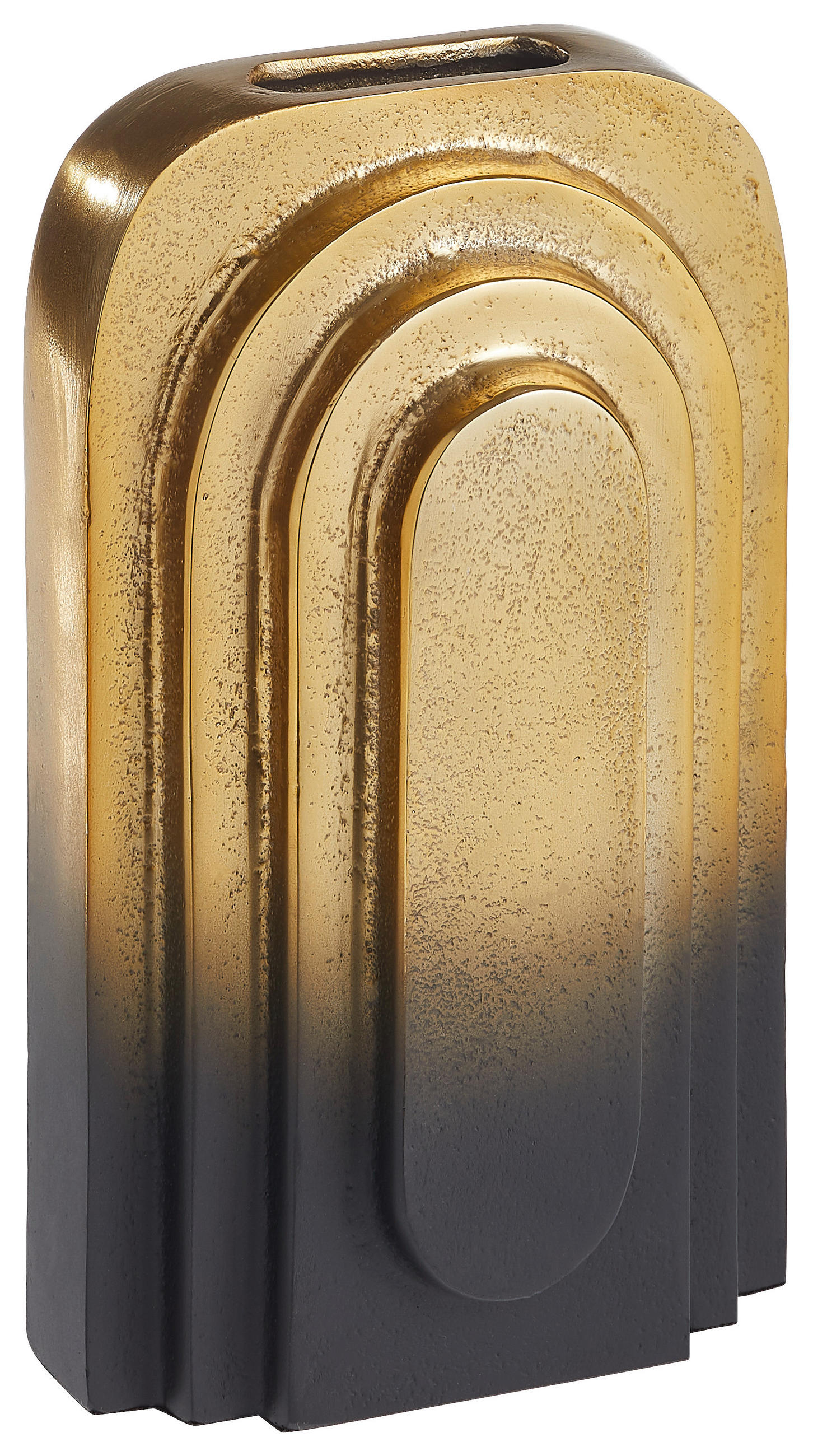 VASE 22 cm  - Goldfarben/Schwarz, Trend, Metall (14/9/22cm) - Ambia Home