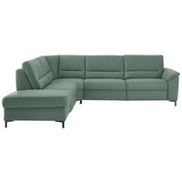 ECKSOFA  in Echtleder Opal  249/290 cm  - Opal/Schwarz, KONVENTIONELL, Leder/Metall (249/290cm) - Beldomo Premium