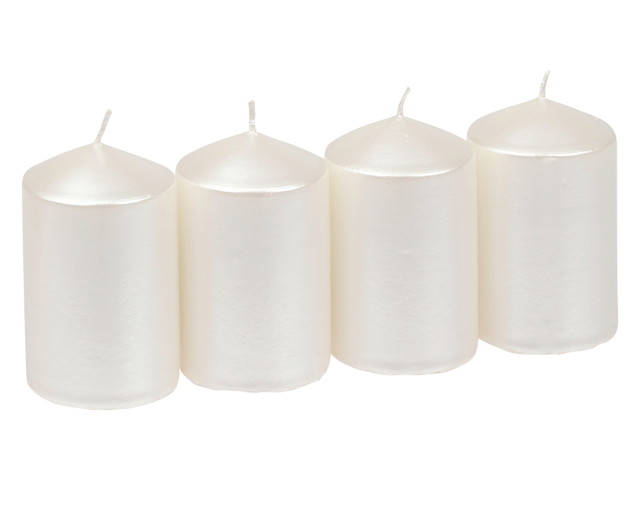 STUMPENKERZENSET - Weiß, KONVENTIONELL, Paraffin (18,8/7,5cm)