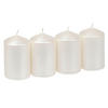 STUMPENKERZENSET - Weiß, KONVENTIONELL, Paraffin (18,8/7,5cm)