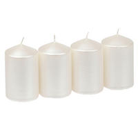 STUMPENKERZENSET - Weiß, KONVENTIONELL, Paraffin (18,8/7,5cm)