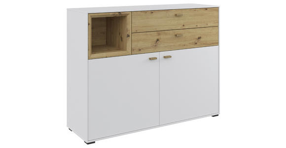 SIDEBOARD in 114,3/88,4/38 cm - Eichefarben/Schwarz, MODERN, Holz/Holzwerkstoff (114,3/88,4/38cm) - Hom`in