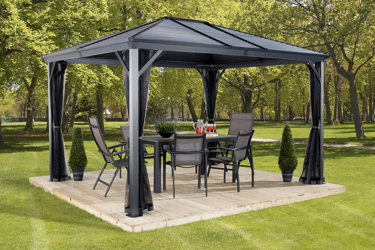 PAVILLON 296/261/423 cm Aluminium  - Anthrazit, Basics, Metall (296/261/423cm)