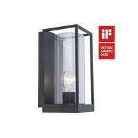 AUßENLEUCHTE Flair  - Schwarz, Basics, Glas/Metall (13.9/12cm)