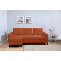 ECKSOFA Moli Rostfarben Bouclé  - Rostfarben/Schwarz, Design, Textil/Metall (236/148cm) - MID.YOU
