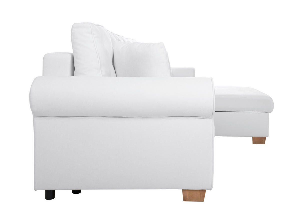 ECKSOFA in Creme  - Buchefarben/Creme, Design, Holz/Textil (266/161cm) - MID.YOU