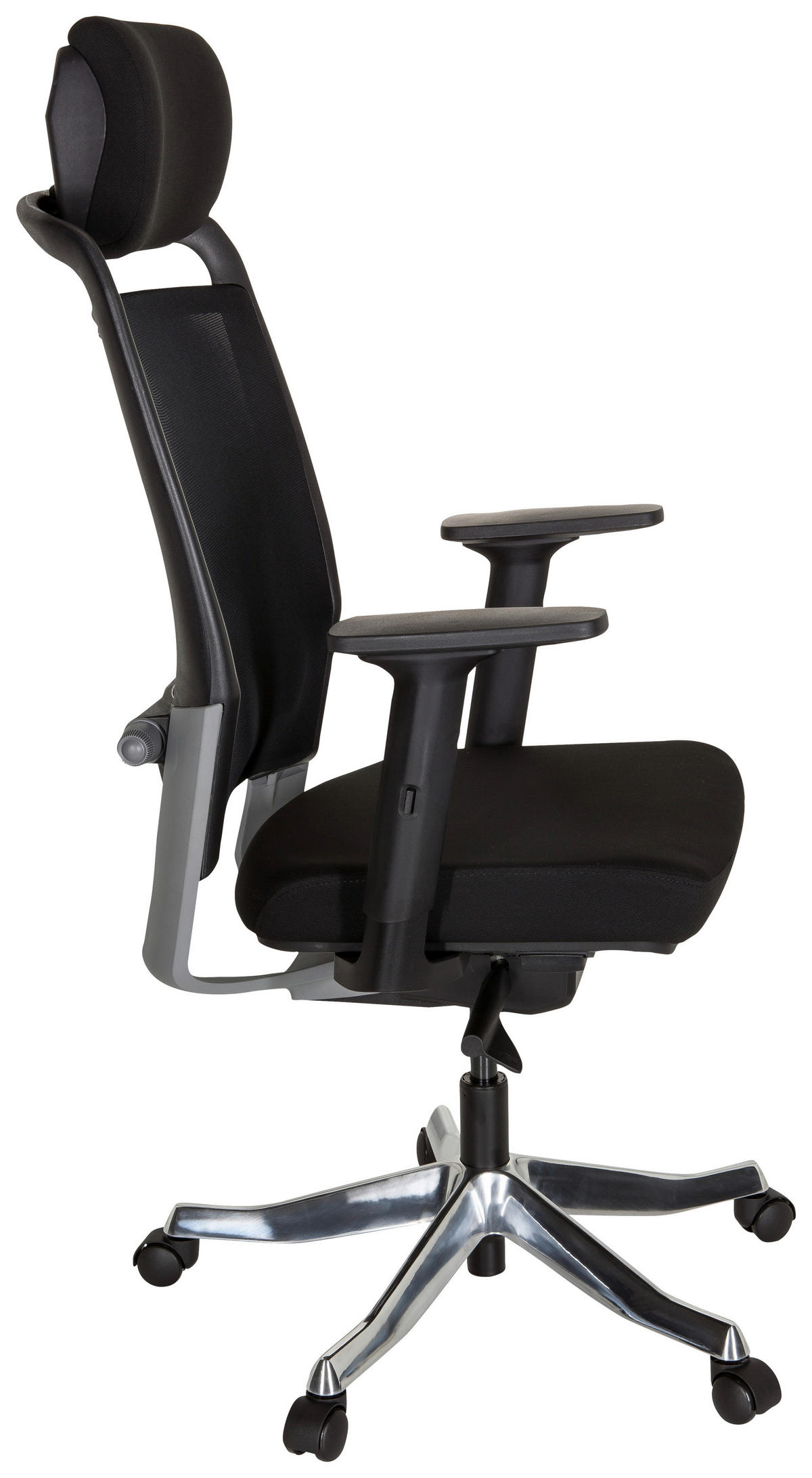 SNURRSTOL  i nätklädsel, flatväv svart  - silver/svart, Modern, metall/textil (68/120/55cm) - MID.YOU