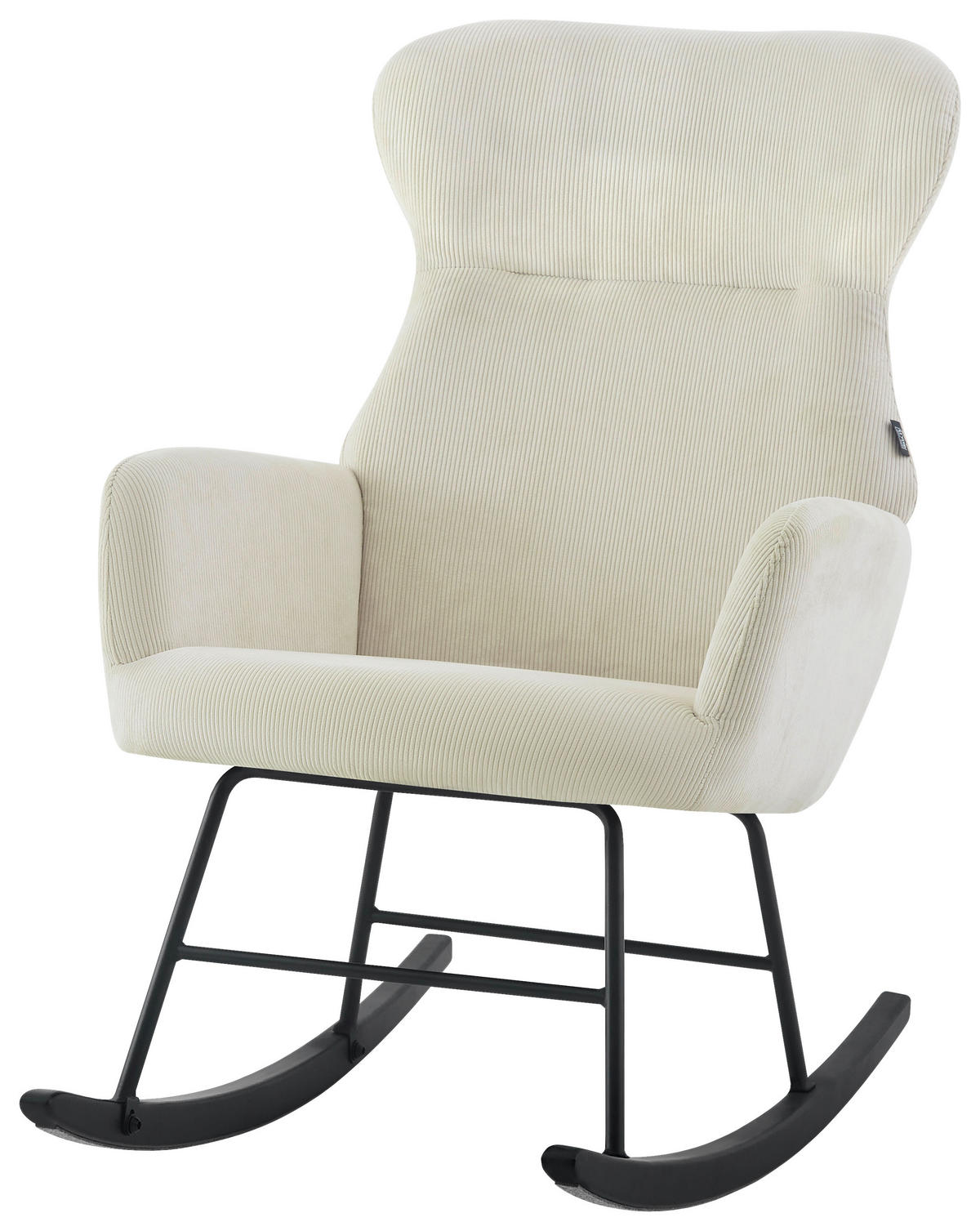 SCHAUKELSESSEL in Cord Naturfarben, Schwarz  - Schwarz/Naturfarben, Design, Holz/Textil (65/97/94cm) - Ti'me