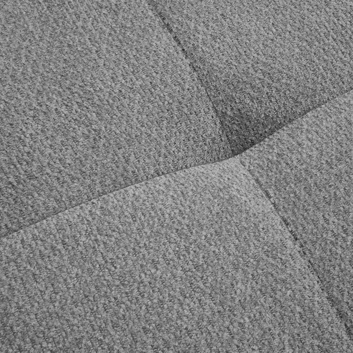 ECKSOFA in Chenille Grau, Dunkelgrau  - Dunkelgrau/Schwarz, Modern, Textil/Metall (290/182cm) - Hom`in