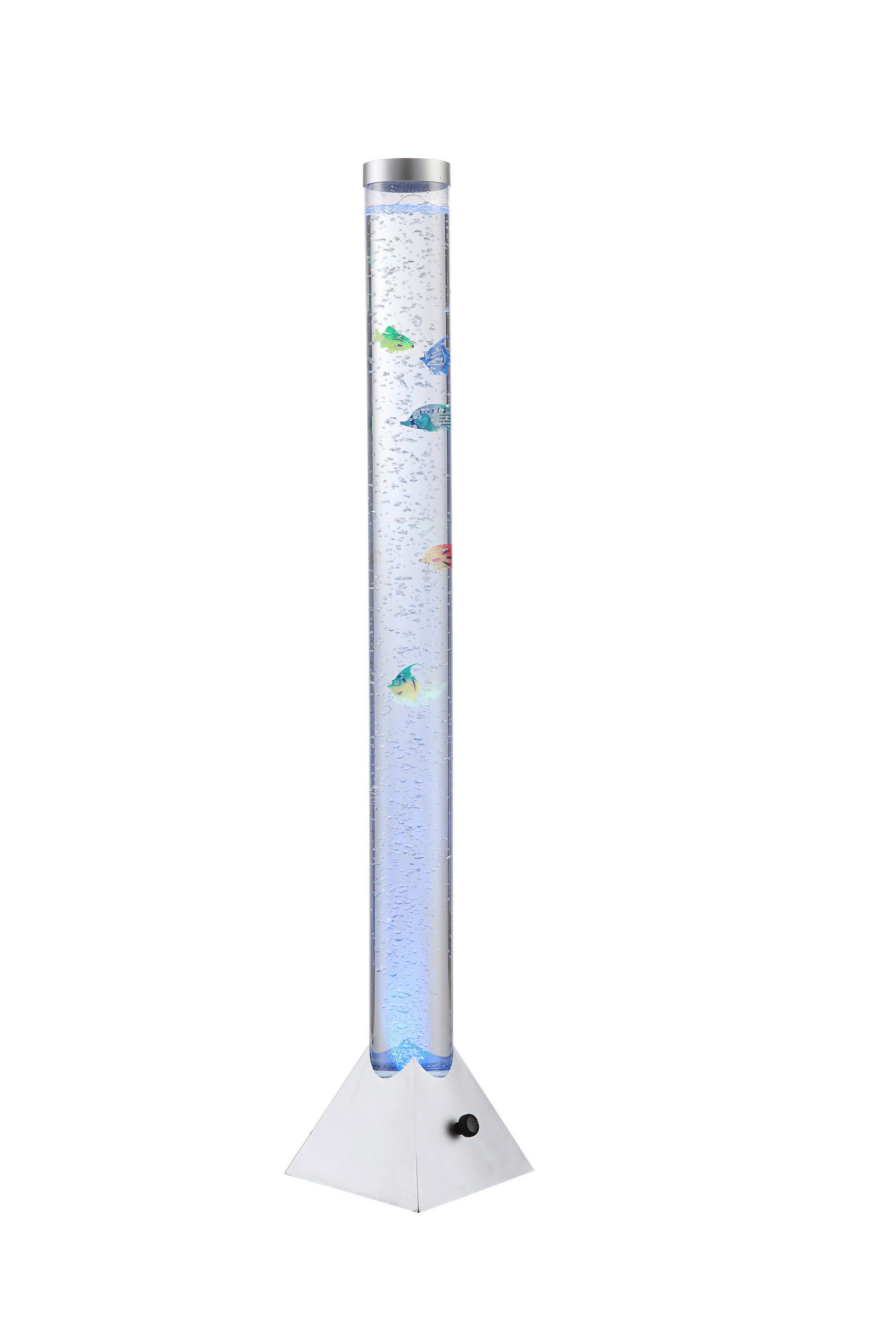 LED-STEHLEUCHTE - Klar/Silberfarben, Trend, Kunststoff (21,5/21,5/120cm) - Globo