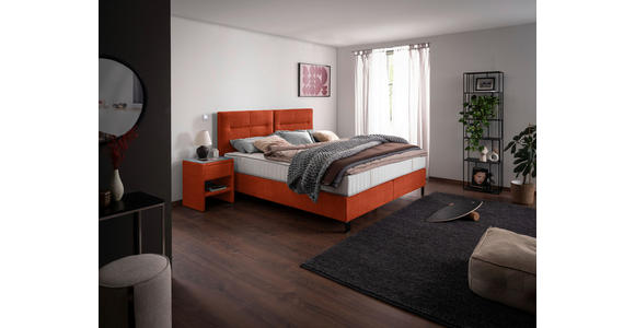 BOXSPRINGBETT 200/220 cm  in Orange  - Schwarz/Orange, KONVENTIONELL, Textil/Metall (200/220cm) - Esposa