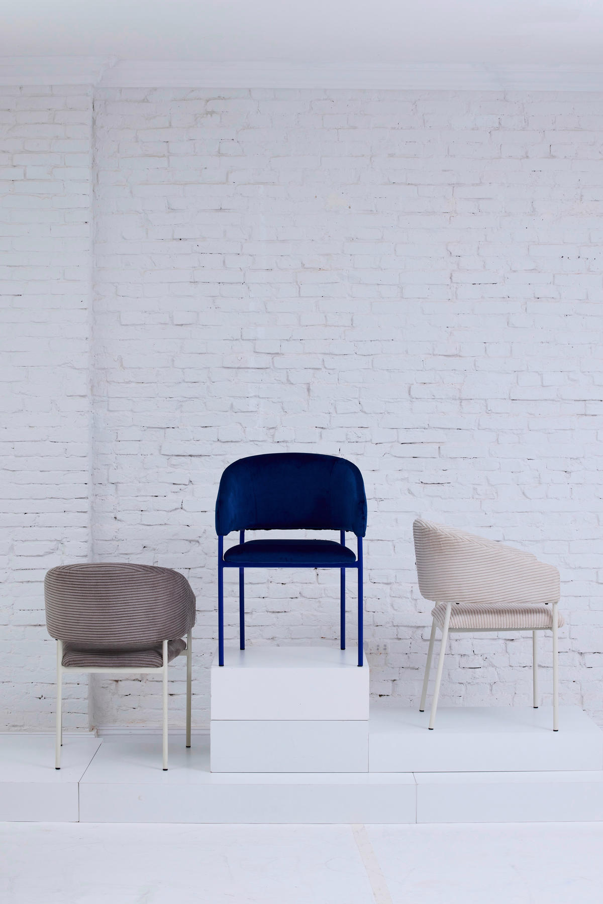 ARMLEHNSTUHL  in Stahl Cord  - Beige/Weiß, Basics, Textil/Metall (58/81,5/58cm) - Tom Tailor