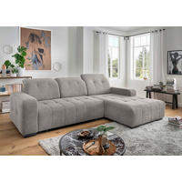 ECKSOFA VICARI Grau Mikrofaser Kopfteilverstellung, Sitzvorzug  - Schwarz/Grau, MODERN, Textil/Metall (292/185cm) - Livetastic