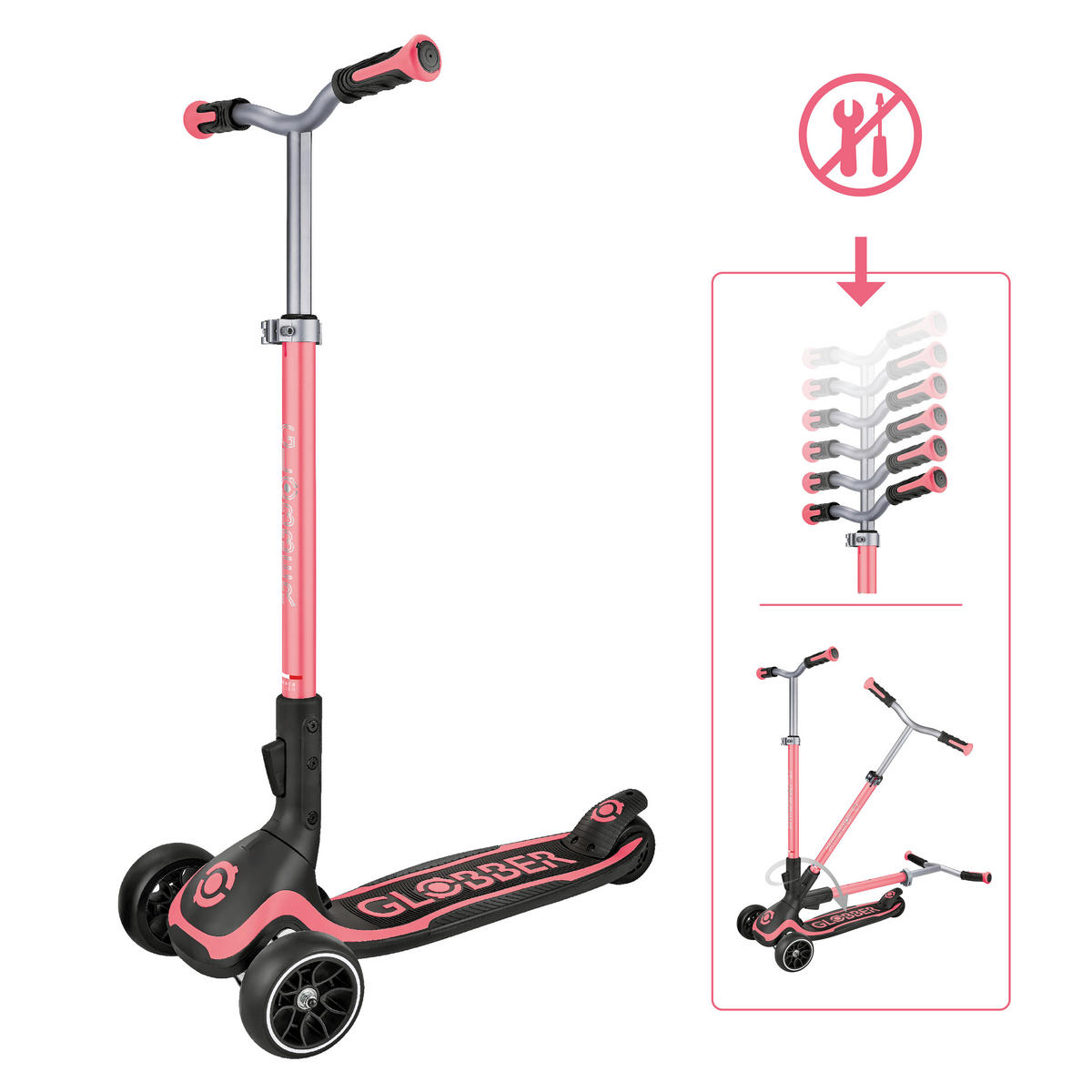 KINDERSCOOTER ULTIMUM  - Koralle, Basics, Kunststoff/Metall (39.5/101/63cm) - GLOBBER