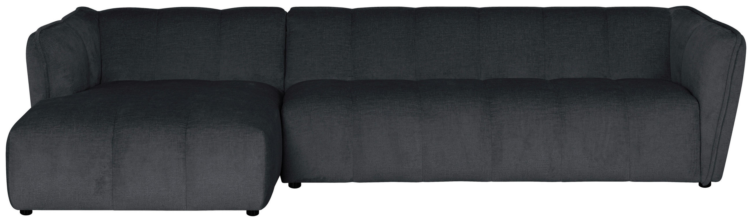 ECKSOFA  LIVOLI Grau Chenille  - Schwarz/Grau, Design, Textil (160/306cm) - MID.YOU