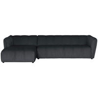 ECKSOFA LIVOLI in Chenille Grau  160/306 cm  - Schwarz/Grau, Design, Textil (160/306cm) - MID.YOU
