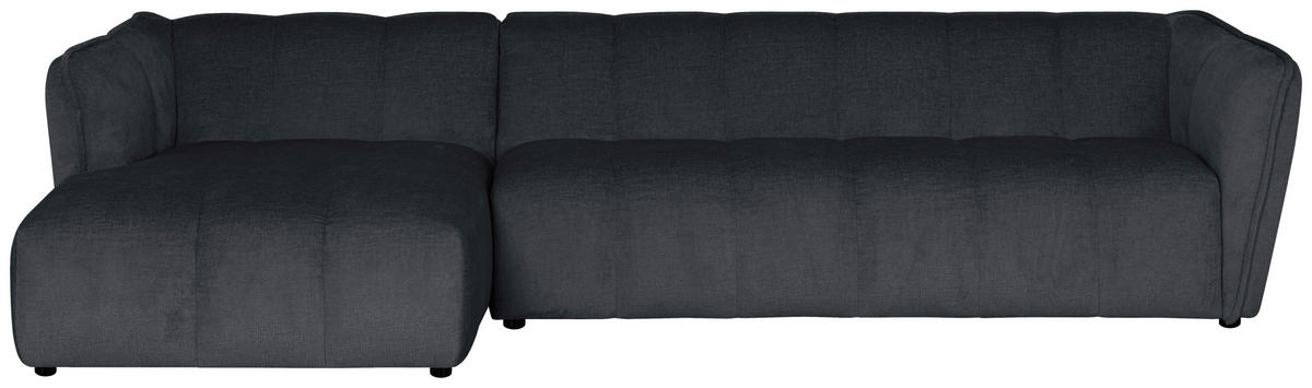 ECKSOFA LIVOLI in Chenille Grau  160/306 cm  - Schwarz/Grau, Design, Textil (160/306cm) - MID.YOU