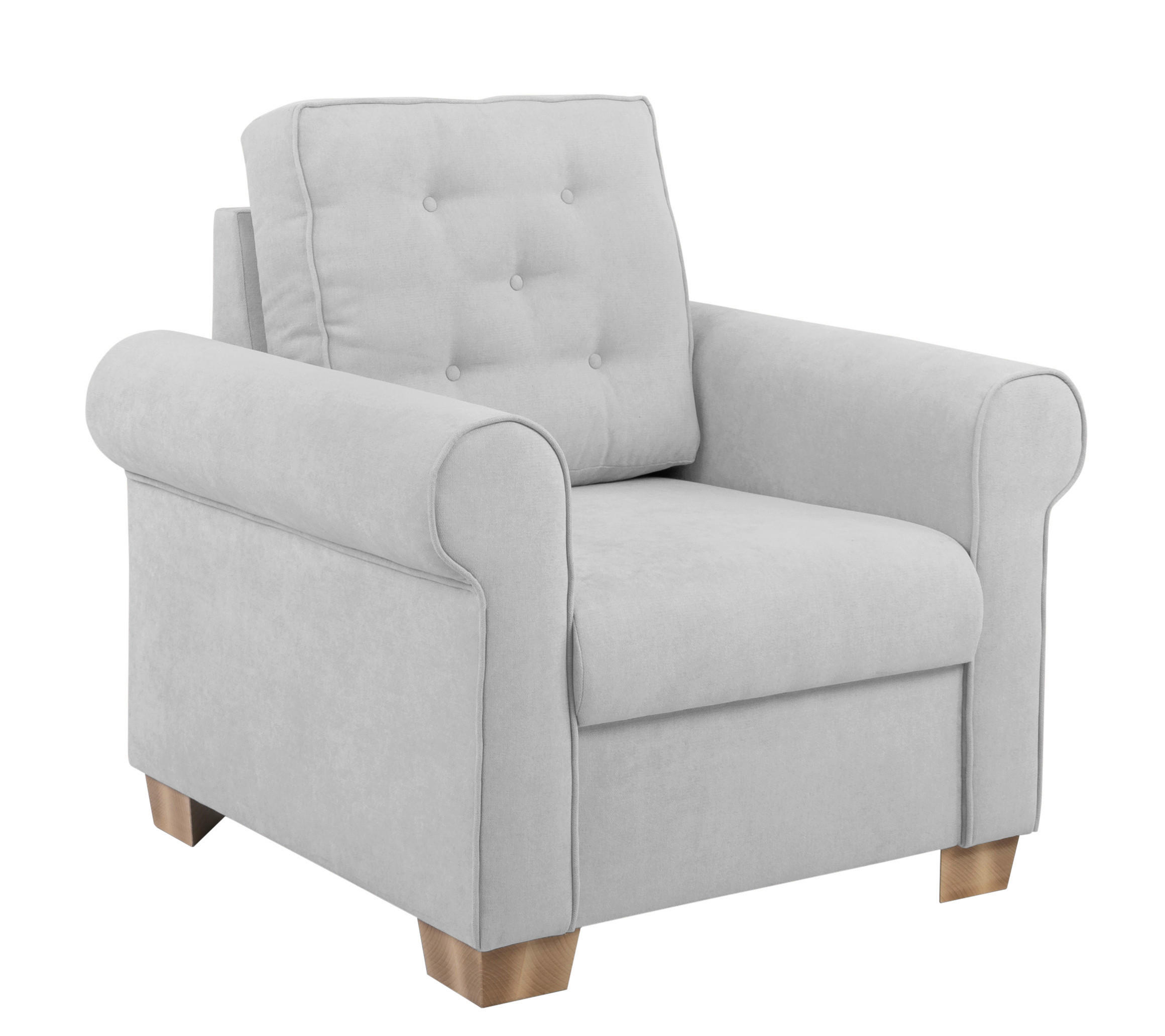 SESSEL in Hellgrau  - Buchefarben/Hellgrau, Design, Holz/Textil (93/89/82cm) - MID.YOU
