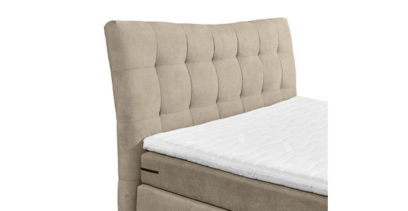 BOXSPRINGBETT 180/200 cm in Sandfarben - Sandfarben/Schwarz, Design, Kunststoff/Textil (180/200cm) - Esposa