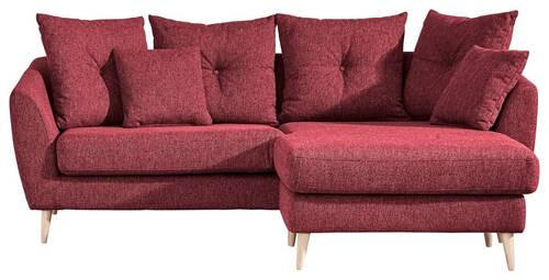 ECKSOFA Rot Flachgewebe  - Buchefarben/Rot, KONVENTIONELL, Holz/Textil (210/156cm) - Carryhome