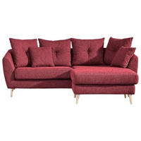 ECKSOFA Rot Flachgewebe  - Buchefarben/Rot, KONVENTIONELL, Holz/Textil (210/156cm) - Carryhome