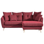 ECKSOFA Rot Flachgewebe  - Buchefarben/Rot, KONVENTIONELL, Holz/Textil (210/156cm) - Carryhome