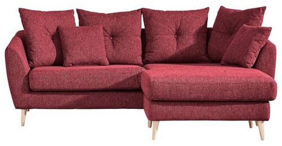 ECKSOFA Rot Flachgewebe - Buchefarben/Rot, KONVENTIONELL, Holz/Textil (210/156cm) - Carryhome
