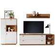 WOHNWAND 3-teilig  in Weiß, Wildeiche  315/181/50 cm  - Wildeiche/Anthrazit, Design, Glas/Holz (315/181/50cm) - Novel