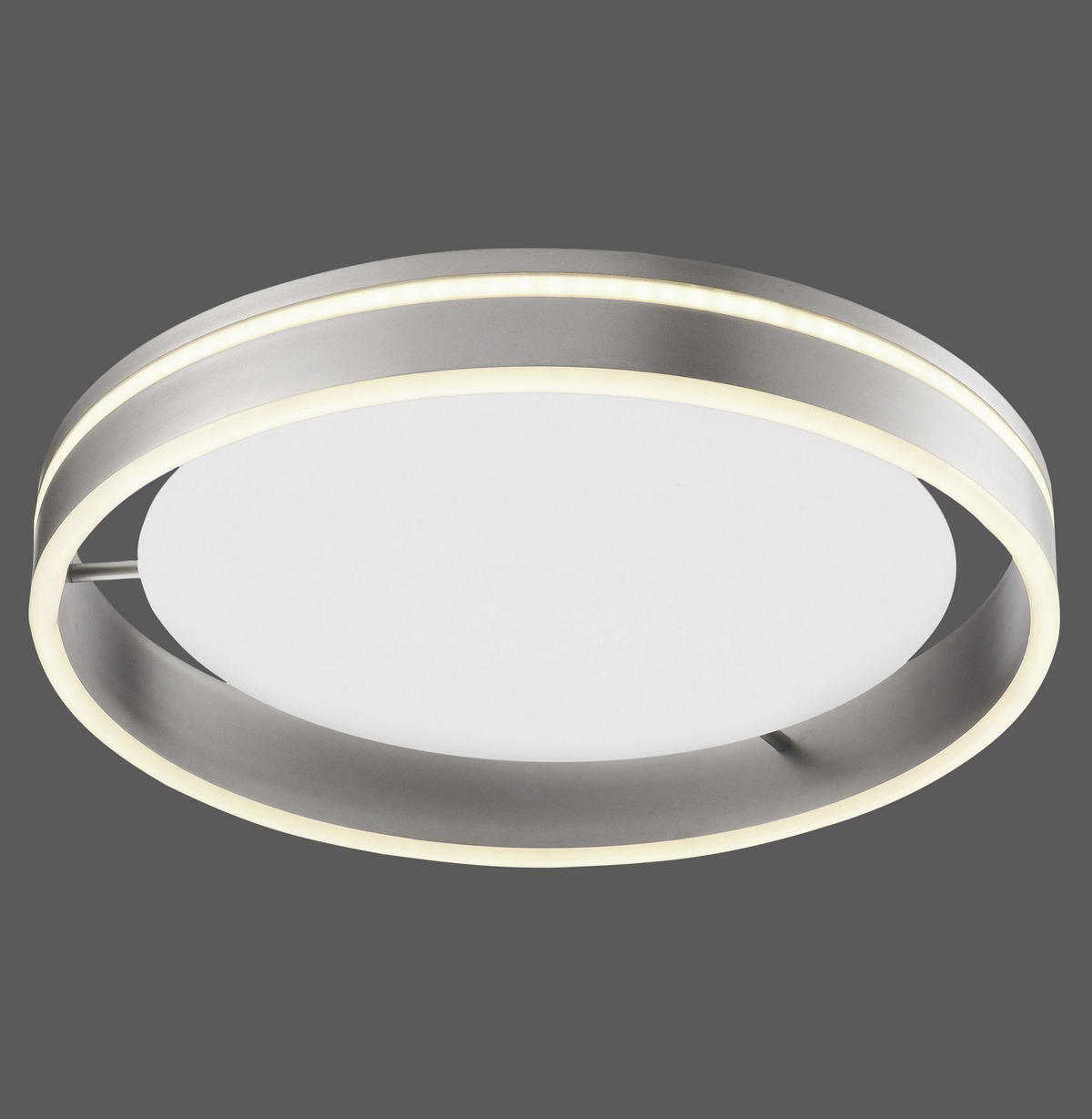 LED-DECKENLEUCHTE  Smart 40/40/8 cm   - Silberfarben, Design, Glas/Kunststoff (40/40/8cm) - Paul Neuhaus