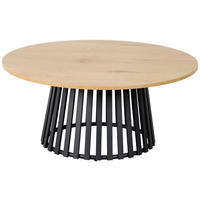 COUCHTISCH 80/80/40 cm rund Schwarz, Eichefarben  - Eichefarben/Schwarz, Design, Holzwerkstoff/Metall (80/80/40cm) - Boxxx