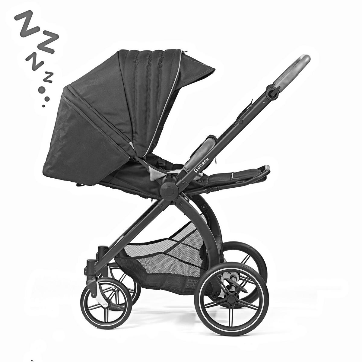 KOMBIKINDERWAGEN FX4 Swing Set mit Handbremse  - Greige/Schwarz, Basics, Textil (100/55/130cm) - Gesslein