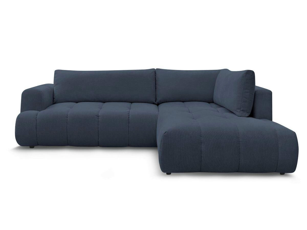 ECKSCHLAFSOFA FUJI Leinenoptik Dunkelblau  inkl.  - Schwarz/Dunkelblau, MODERN, Kunststoff/Textil (282/204cm)