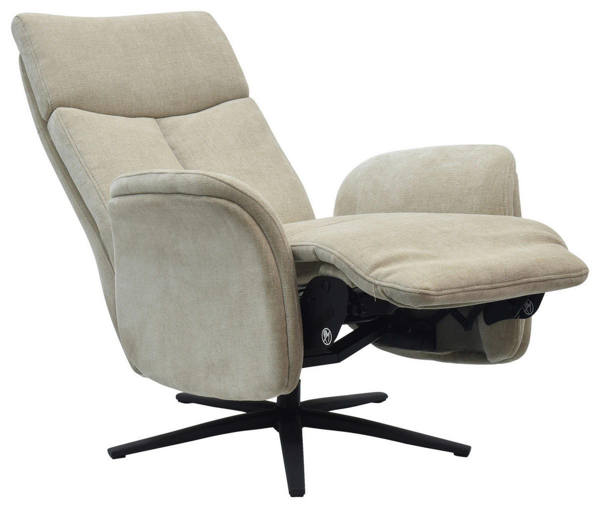 RELAXSESSEL Webstoff    - Beige/Schwarz, Design, Holz/Textil (75/109/84/148/84cm) - Livetastic
