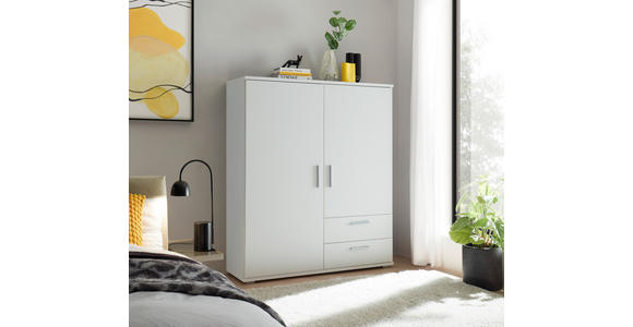 HIGHBOARD , 120/140/38 cm, 2 Schublade(n)  - Alufarben/Weiß, KONVENTIONELL, Holzwerkstoff/Kunststoff (120/140/38cm) - Carryhome