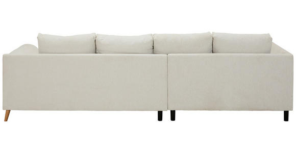 ECKSOFA in Flachgewebe Grauweiß  202/306 cm  - Buchefarben/Grauweiß, KONVENTIONELL, Holz/Textil (202/306cm) - Carryhome