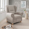 OHRENSESSEL in Mikrofaser Taupe  - Taupe/Wildeiche, Konventionell, Holz/Textil (92/102/89cm) - Livetastic