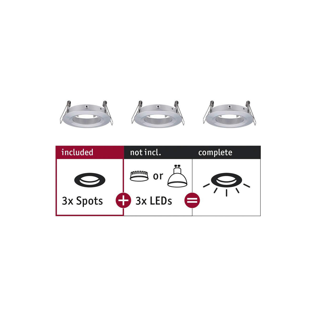 DECKENLEUCHTE   8,4 cm   - Alufarben, Basics, Metall (8,4cm) - Paulmann