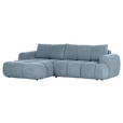 ECKSOFA in Flachgewebe Blau  - Blau/Schwarz, KONVENTIONELL, Kunststoff/Textil (174/274cm) - Carryhome