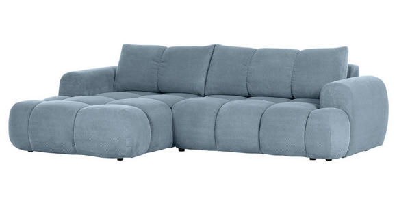 ECKSOFA in Flachgewebe Blau - Blau/Schwarz, KONVENTIONELL, Kunststoff/Textil (174/274cm) - Carryhome