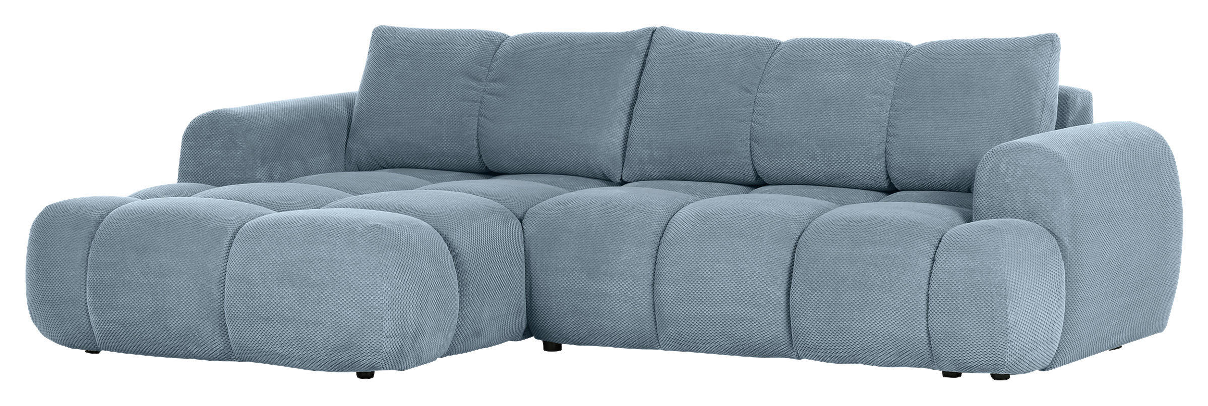 ECKSOFA Blau Flachgewebe  - Blau/Schwarz, KONVENTIONELL, Kunststoff/Textil (174/274cm) - Carryhome